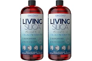 Orgono Living Silica Kit 2 Collagen Booster | Vegan Mineral-Based Silica Supplement | Glowing Skin, Strong Hair & Nails | (2 x33.8 Fl Oz)
