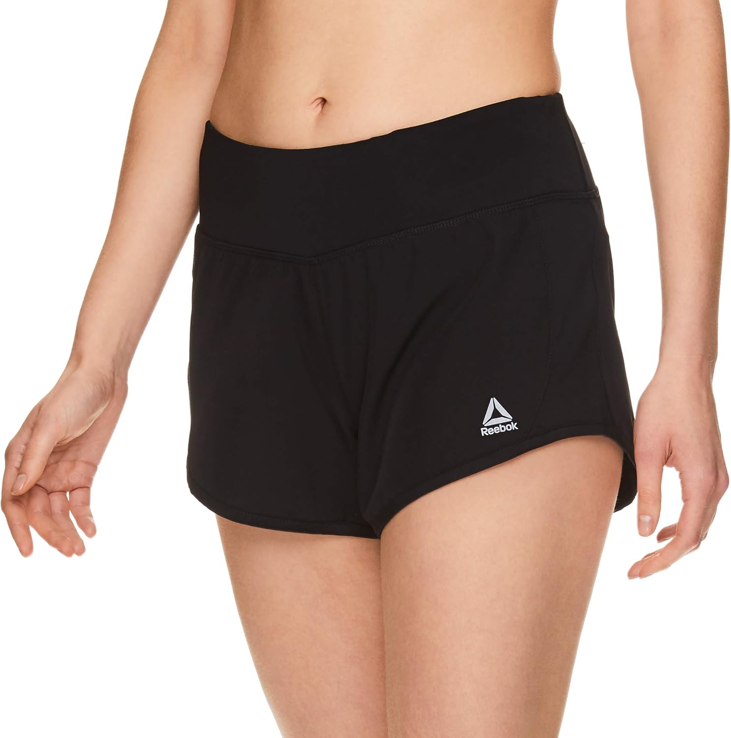 Reebok Women's Running Shorts, Relaxed Fit and Mid-Rise Waist Training Shorts w/ Liner - 3 1/4 Inch Inseam : Clothing