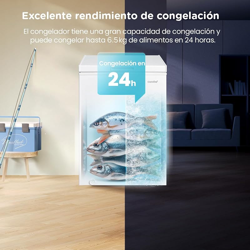 ' 143L Congelador Arcón Pequeño, Convertible en Refrigerador, Blanco