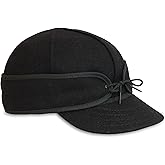 Stormy Kromer The Original Cap, Wool Blend Hat, Winter Warm Outdoor Cap for Men, Women, with Cotton Flannel Lining, Earflaps, Classic Cold Weather Gift, Black, 6 1/2
