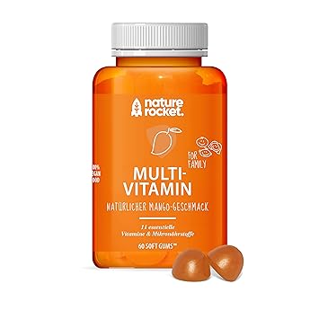 Multivitamin | Softgums vegan | 11 Mikronährstoffe | Natürlicher Mango-Geschmack | Made in Germany | 60 St Monatspackung