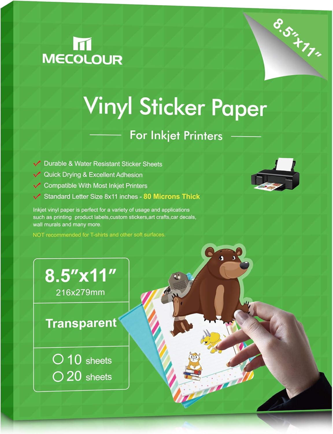 amazon clear sticker paper