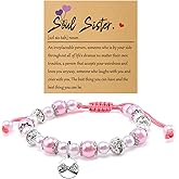 Best Friend Birthday Bracelet Gifts for Soul Sister Friendship Jewelry Birthday Gifts for Soul Sister Bestie Gift for Women Graduation Gift Ideas for Women Friendships Bracelet Christmas Jewelry