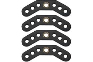 eMagTech 4Pcs Black Leather Bow Yoke Metal Grommet Bow Sling Strap Bracket Mount for DIY Compound Bow Wrist Sling (12x4.5x0.45cm)