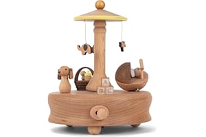 Cottage Garden Sleeping Baby Woodgrain 6 inch Beech Wind-Up Musical Figurine