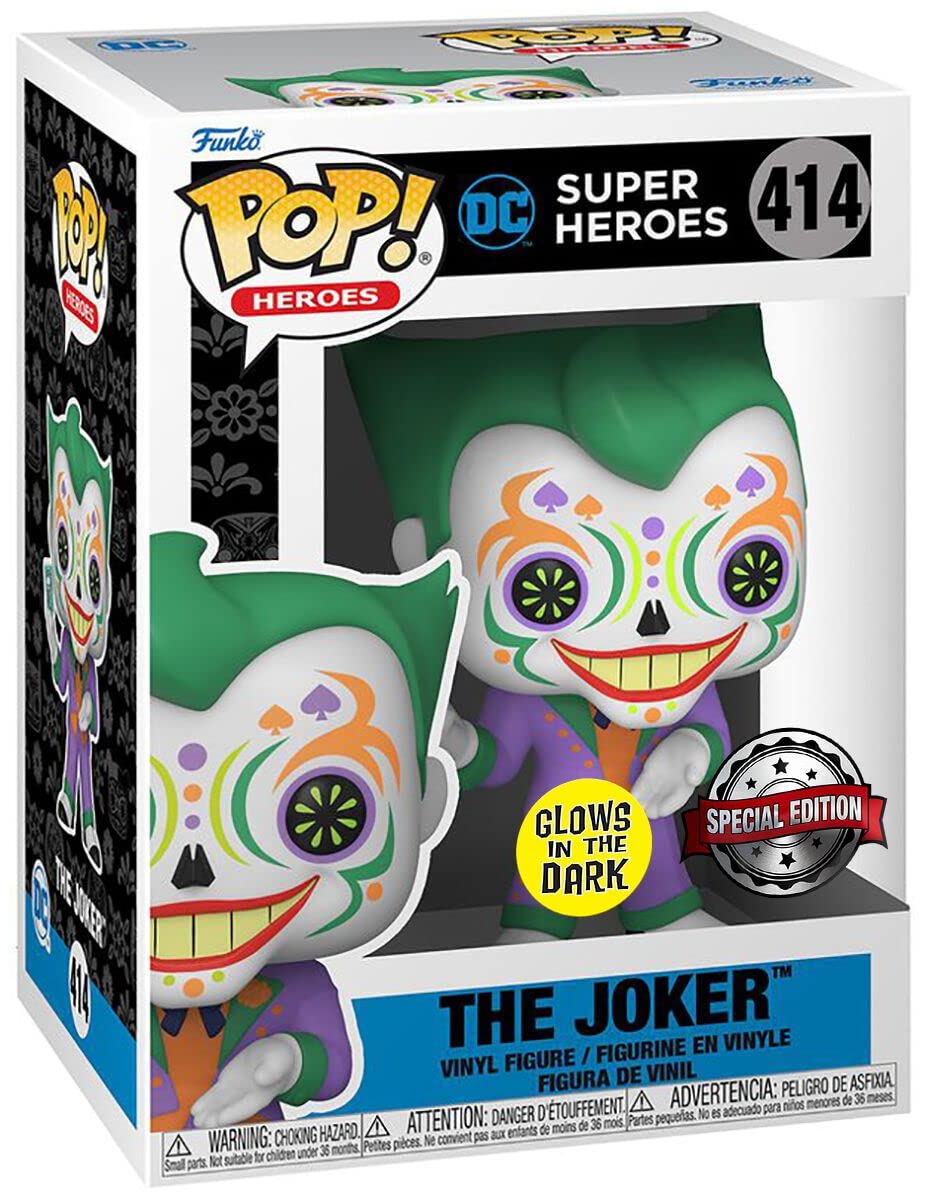 Funko POP! Heroes: Dia De Los DC - the Joker - Glow In the Dark - DC Comics - Collectable Vinyl Figure - Gift Idea - Official Merchandise - Toys for Kids & Adults - Comic Books Fans
