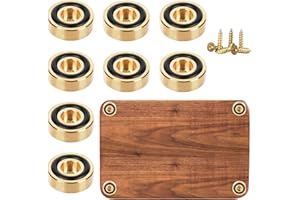 2 MULE TEAM 8 Pcs Brass Cutting Board Feet Non Slip 1. 18 x 0. 39 Inch Board Feet Legs with Silicone Rubber Feet Pads and Screws Kit