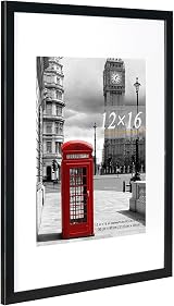 Scholar Tree Black Picture Frame Set of 3 12x16 with Mount 8.5x11 view 6