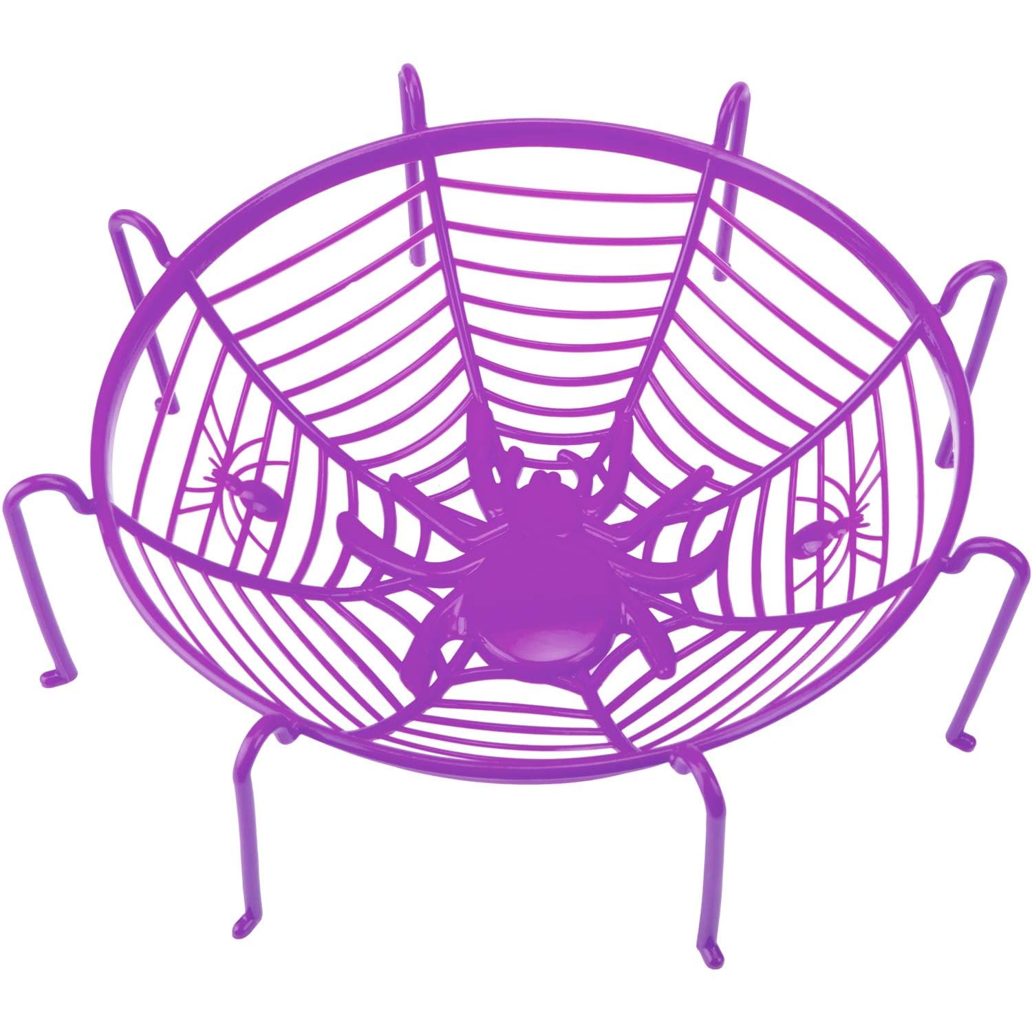 VFM - Halloween Sweet Bowl - Spider Web Basket 3D Bowl with Legs Halloween Party Candy Dish- Haunted House - Purple