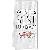 SereneHanctuary Dog Grammy Grandma Gifts Kitchen Towels, Dogs Lovers Owners Gifts for Women Dish Tea Towels, World's Best Dog Grammy Decorative Hand Towel for Kitchen Bathroom, 16x24 Inch