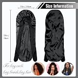 BONNET QUEEN Silk Bonnet for Sleeping Long Hair & Braids Black view 9
