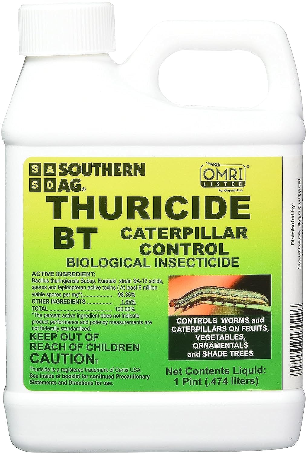 Photo 1 of Southern Ag Thuricide BT Caterpillar Control, 16oz - Pint