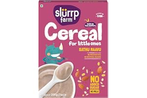 Slurrp Farm Sathu Maavu Baby Cereal | Wholesome Multigrain Mix with Almonds, Lentils & Millets | No Added Sugar or Milk | Easy to Cook & Digest | 7.05 Oz (200g)