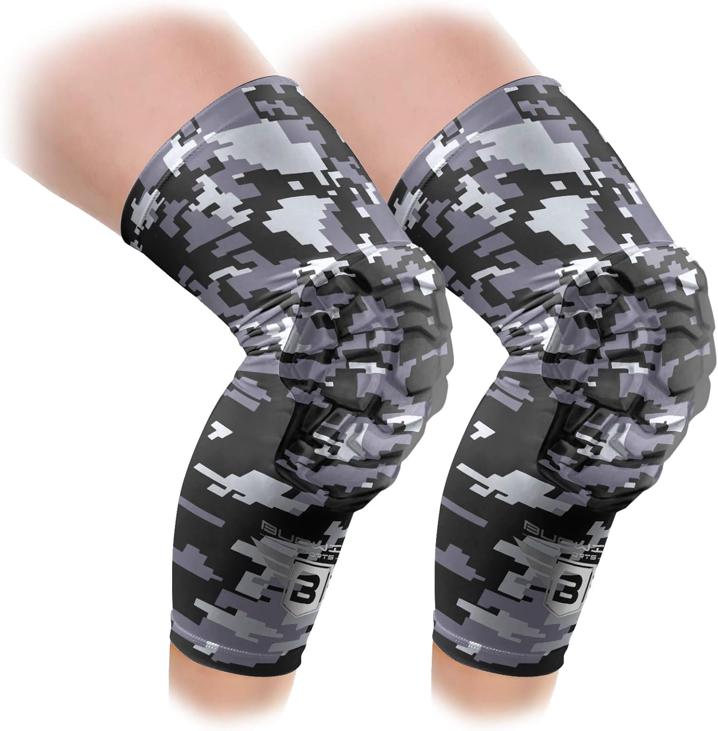 Bucwild Sports Knee Pads/Padded Compression Pro Knee Sleeves (1 Pair) Youth & Adult Sizes - Basketball Wrestling Volleyball Black White Red Blue : Sports & Outdoors
