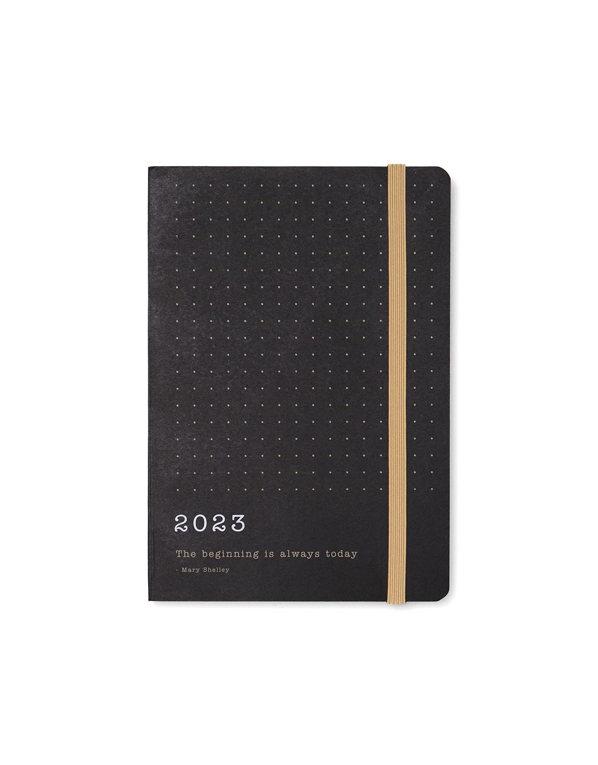 Letts of London Eco Writers Quotes A6 week to view 2023 black kraft diary, 23-082154