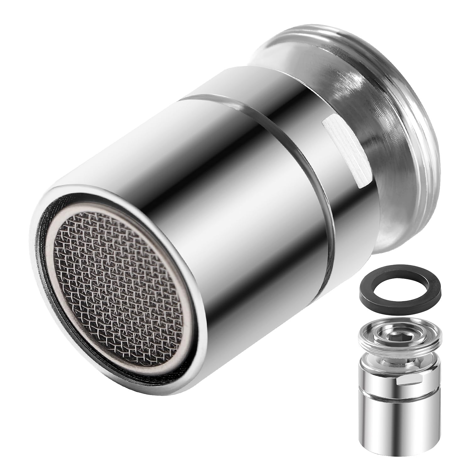 YIXISI 360° Swivel Faucet Aerator M24, Male Faucet Tap Aerators Nozzle with Stainless Steel and ABS Filter