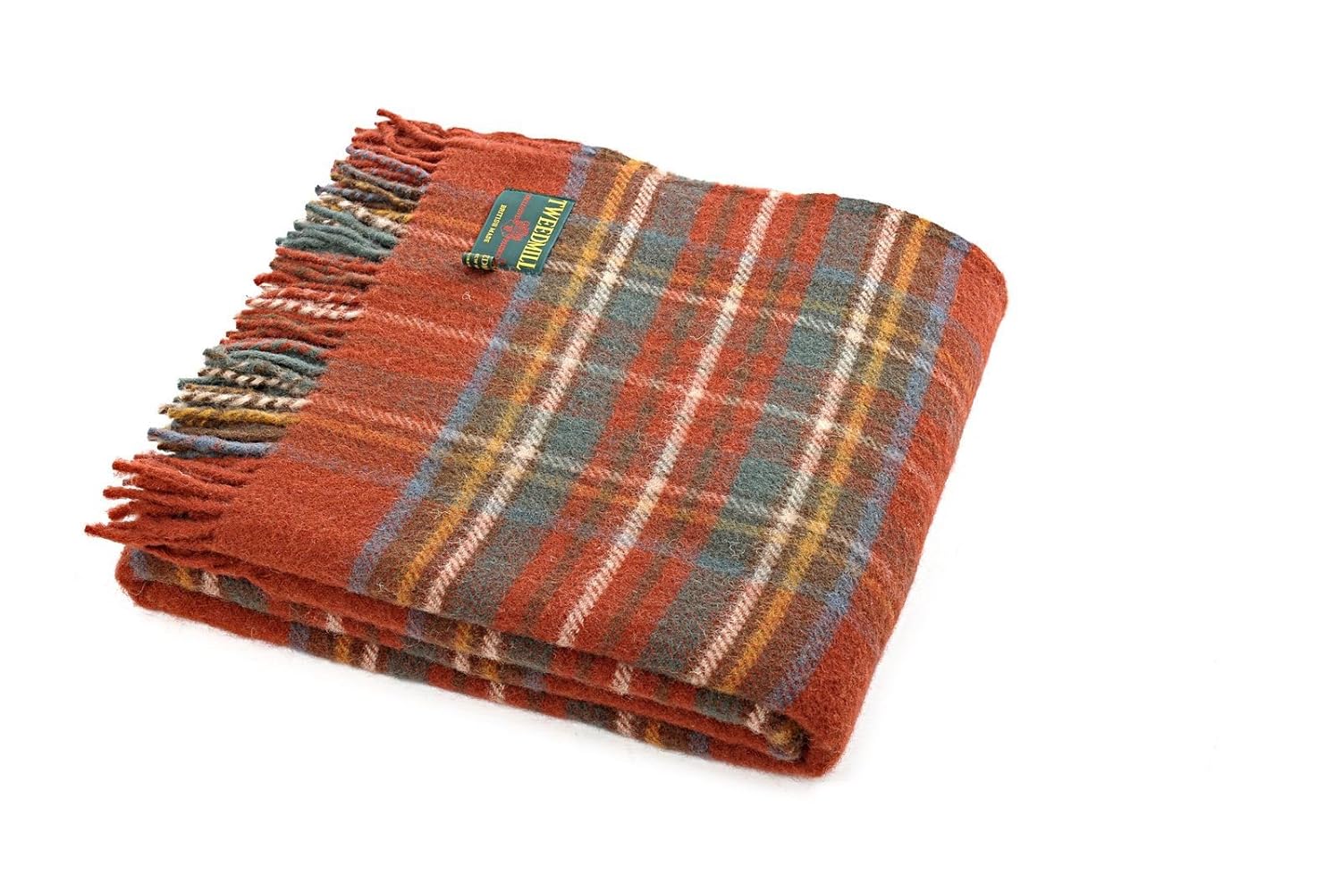 Antique Royal Stewart Scottish tartan picnic blanket wool throw travel