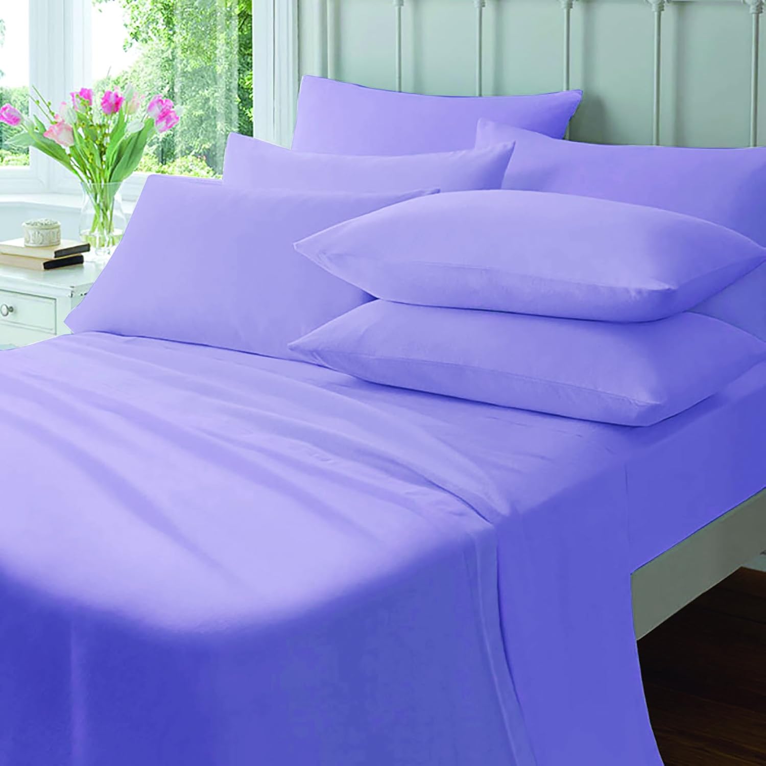 SleepyNights 5050 POLY COTTON COTTON RICH QUALITY LILAC FITTED SHEET