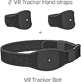 Skywin VR Tracker Belt and Tracker Strap Bundle for HTC Vive System Tracker Pucks - Adjustable Belt and Hand Straps for Waist and Full-Body Tracking in Virtual Reality (1 Belt and 2 Hand Straps)