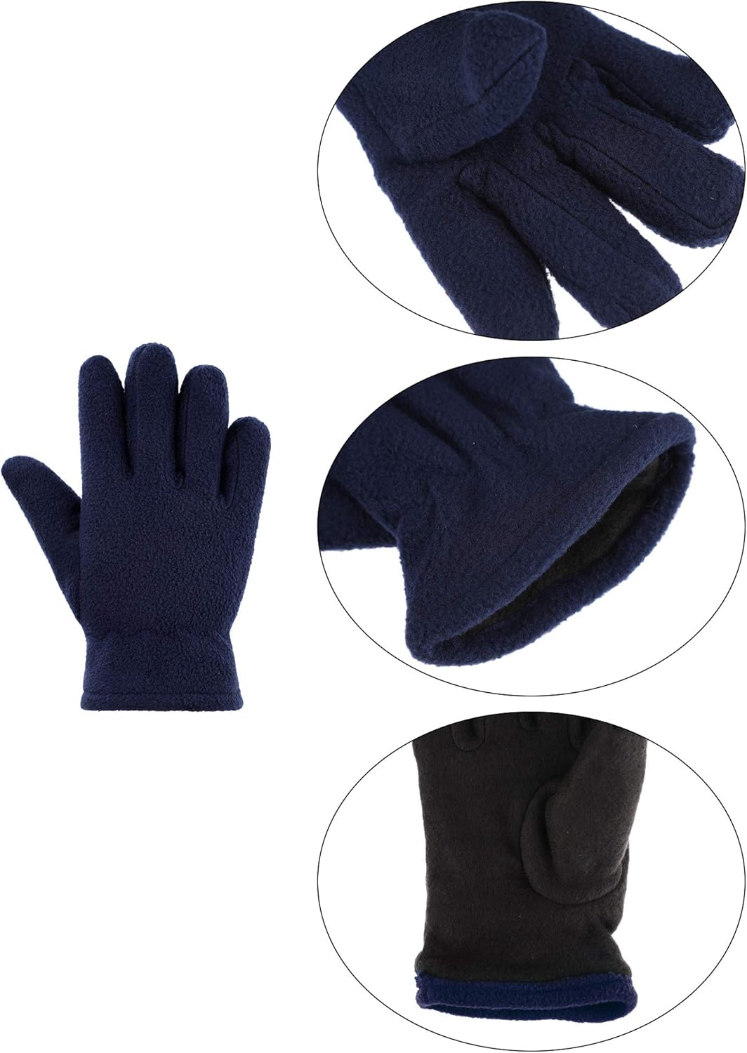 3 Pairs Kids Fleece Gloves Full Fingers Gloves Winter Soft Warm Gloves for Boys Girls Outdoors Activities Supplies: Clothing