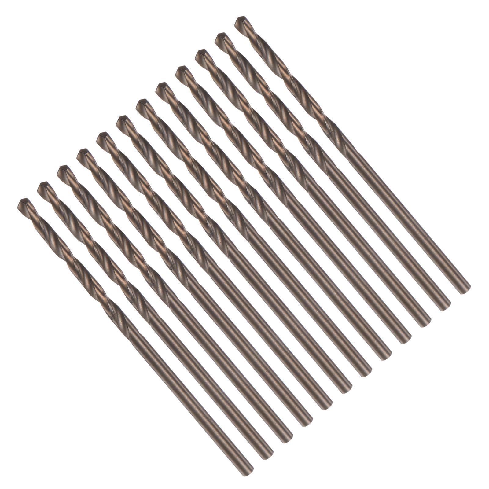 CoCud Cobalt Twist Drill Bits, 1.9mm Cutting Diameter 0.07" Shank, M35 High-Speed Steel Jobber Drill Bit Set (Applications: for Metal Wood Plastic), 12-Pieces