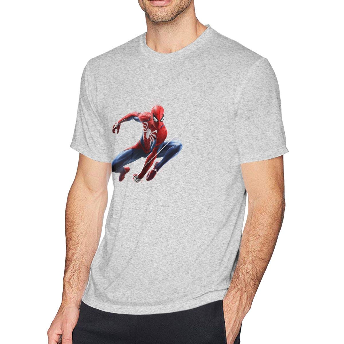 Lianliya Design Spiderman Short Sleeve For S, Black T Shirt
