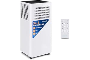 SereneLife SLPAC105W.5 Portable Air Conditioner-Compact Home A/C Cooling Unit with Built-in Dehumidifier & Fan Modes, Includes Window Mount Kit, 10,000 BTU + WiFi, White