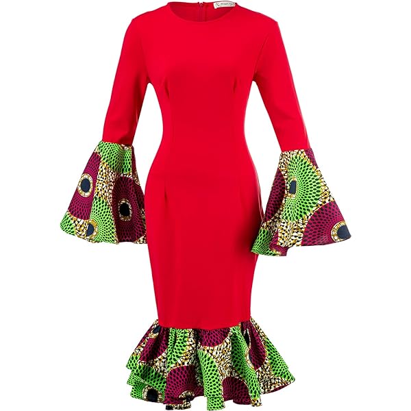 Amazon.com: XIAOHUAGUA African Print Women Dress Long Flare