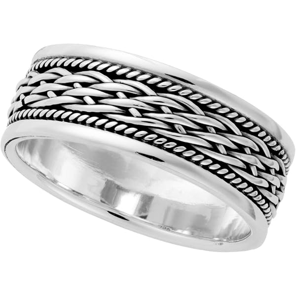 VN Jewelry Mens Silver Ring | Classic 7mm Solid 925 Sterling