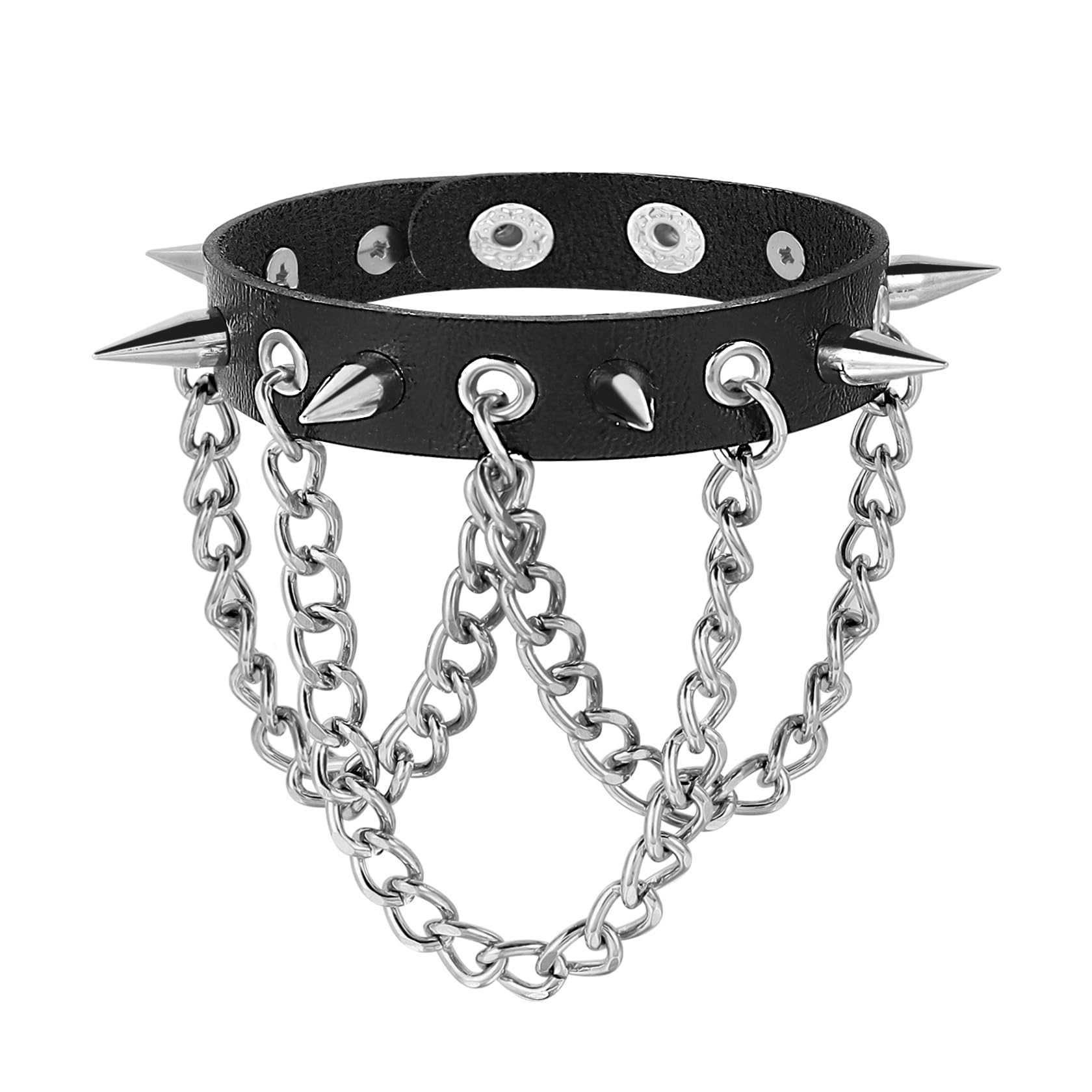 MILAKOO Goth Punk Leather Bracelet Accessories Studded Rivets Wristband for Men Women Chains Cuff