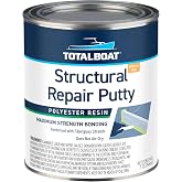 TotalBoat Polyester Structural Repair Putty - Marine Grade Long Strand Fiber Fiberglass Reinforced Filler for Boat and Automotive Repair