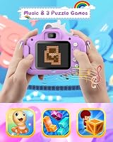 Gofunly Kids Camera 1080P 2.0" 32GB Card Purple with Lanyards view 5