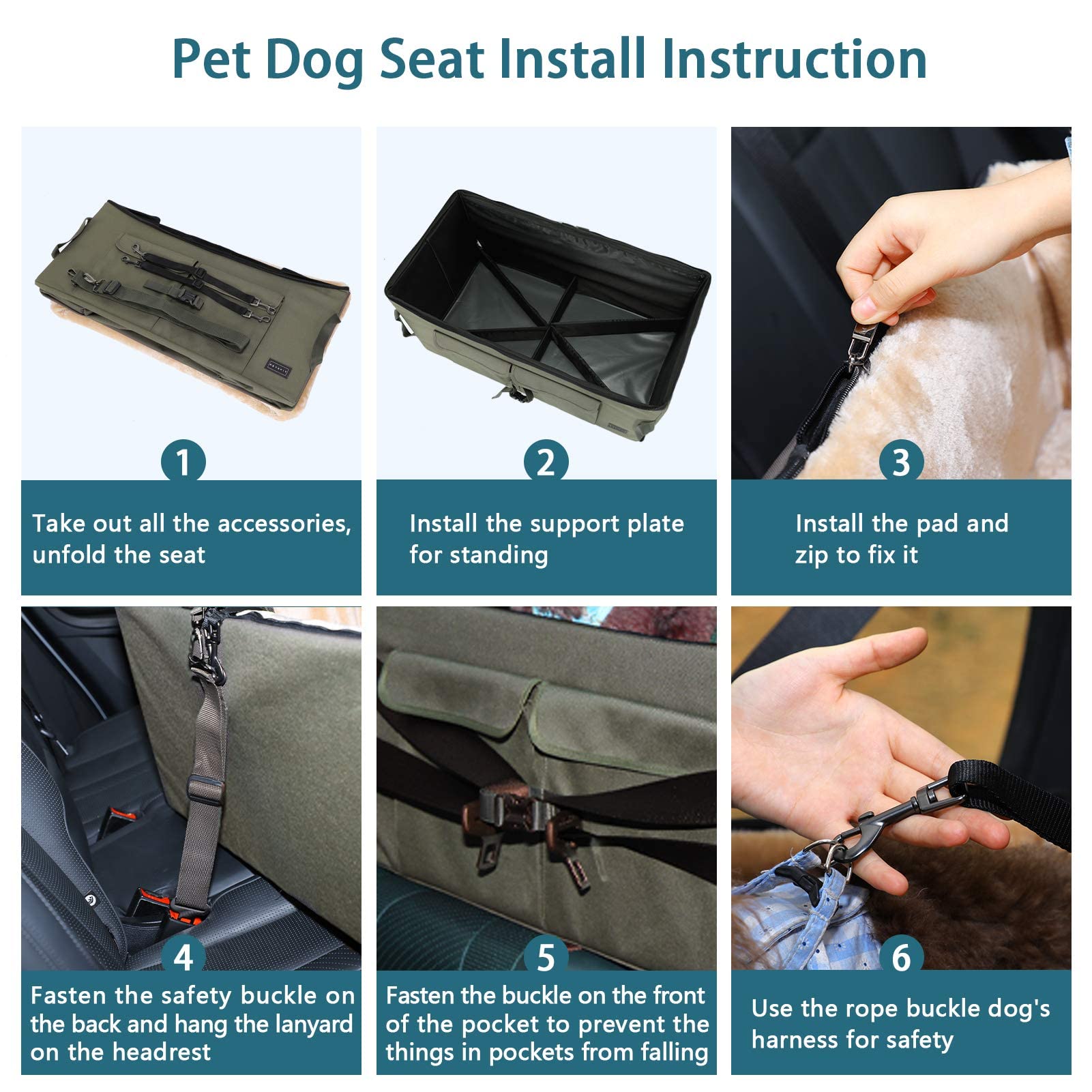 Petsfit Dog Booster Seat For 2 Small Dogs or Medium Dog up to 45 lb