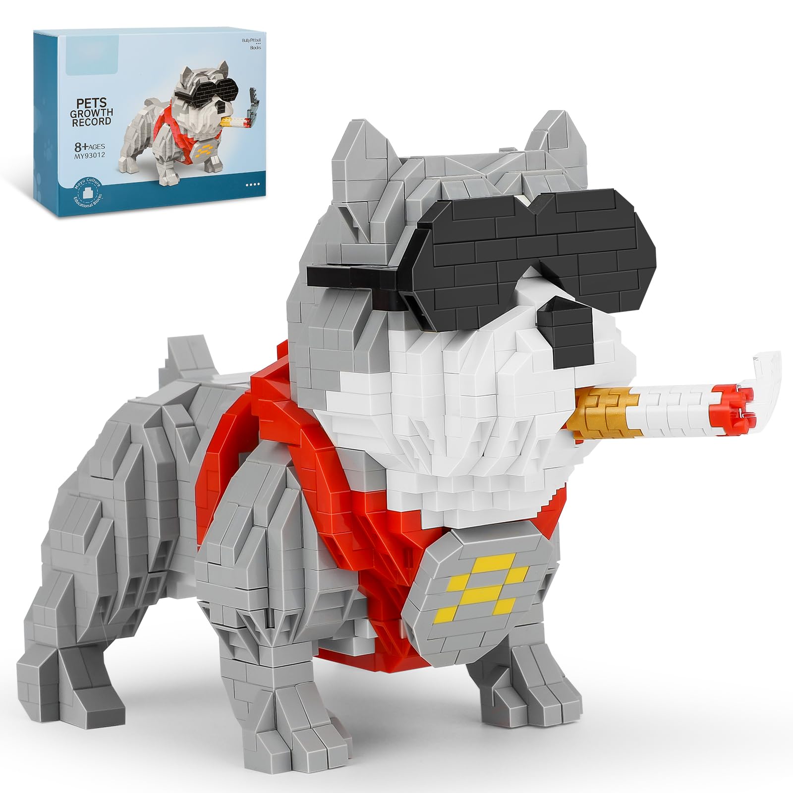 Photo 1 of Cute Animal Bully Pitbull Micro Mini Building Blocks Kit, Mini Dog Micro Bricks Building Toys for Adults, Boys Girls, Party Favors for Kids 8-14, Christmas Birthday Gift, Carnival Prizes (998 PCS)