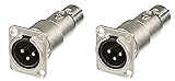 2 Neutrik NA3MDF 3 Pin Mic XLR Male to Female