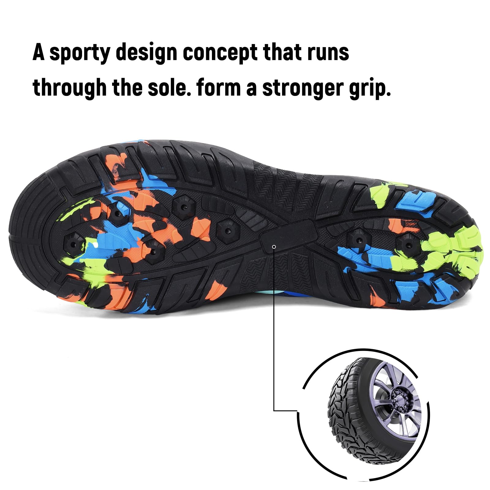 IceUnicorn Strandschuhe Badeschuhe Damen Herren Schwimmschuhe Aquaschuhe Sommer Schnell Trocknend Surfschuhe(764 Nary,42EU) 6