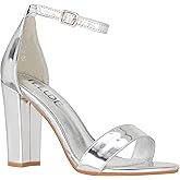 ILLUDE Women’s Open Toe Ankle Strap Chunky Block High Heel - Formal, Wedding, Party Classic Heeled Sandals - Ruby