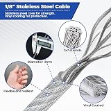 TooTaci 3mm Wire Rope Kit 30M PVC Coated Stainless Steel Cable 50 Sleeves 20 view 6