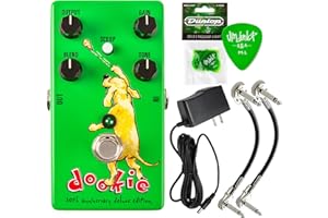 MXR DD30 Green Day Dookie Drive/Crunch Gain Pedal - 30th Anniversary Deluxe Edition Effects Stompbox with Tonebird 9V Power Supply, Patch Cable, Dunlop Picks Bundle