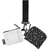 ElliTarr Dual Pouch Wristlet for Women Coin Purse Small Wallet with Zipper Portable Change Purse Mini Coin Pouch Holder Stars