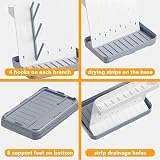 SpaceAid Space Saving Baby Bottle Drying Rack 20 Hooks Gray White view 6