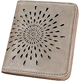 APHISON Womens Wallet, Slim Small Wallet for Women Men RFID Wallet Women Sunflower Leather ID Credit Card Holder whit Zipper Coin Pocket Bifold Compact Wallet