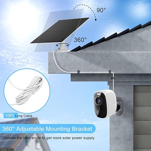 USB Camera Power Solar 5V Solar Panel For Security Cameras - IP65 Waterproof With 360° Mount For Outdoor Use Security Camera Solar Panel