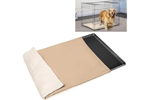 WEIGUZC 48 Inch Dog Kennel Tray Cover, Reversible Crate Pan Cover Cotton Fluff, Removable & Easy to Clean, Zip Fastening, Suitable for All Seasons