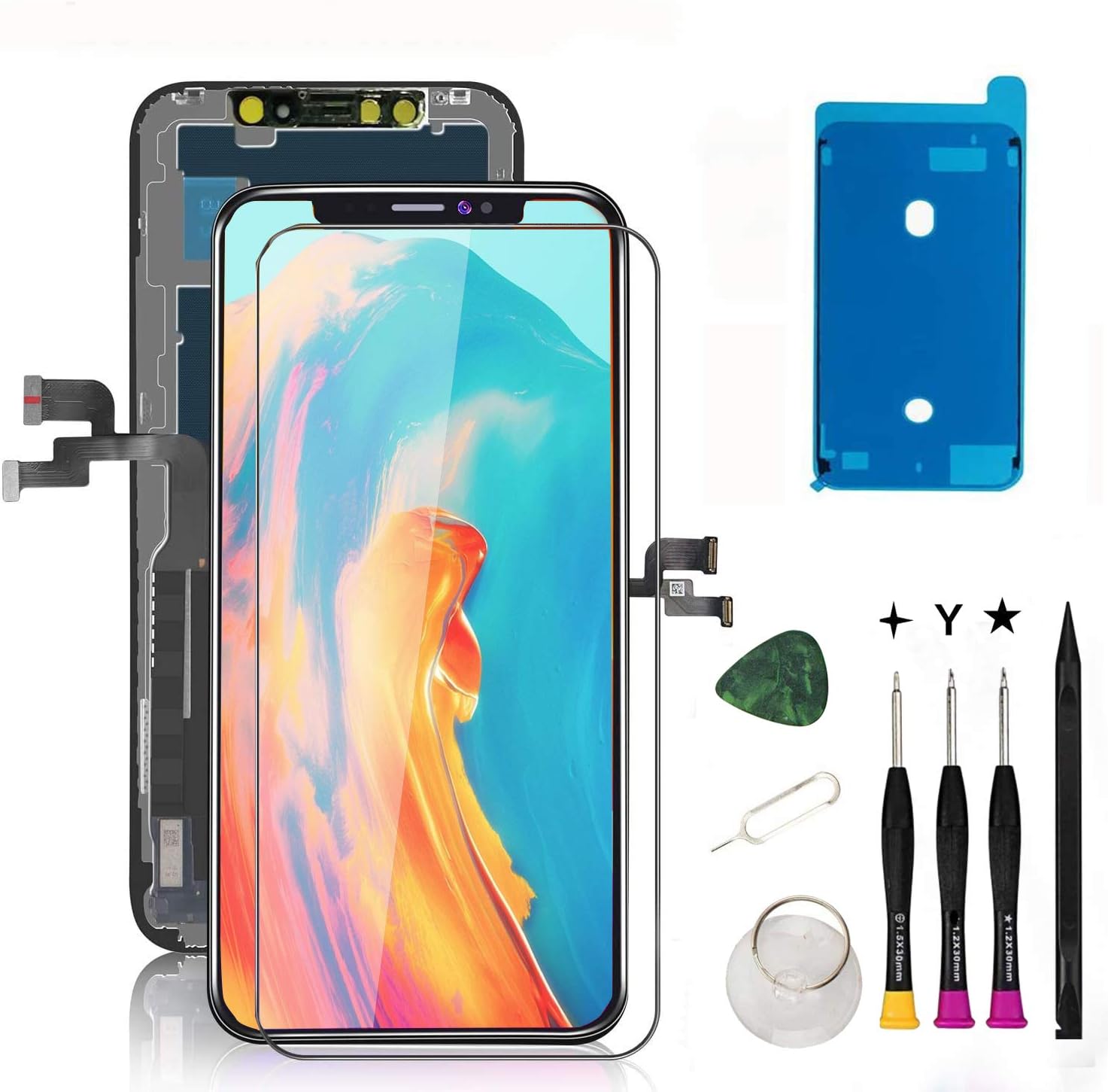 Oli & Ode for iPhone X Screen Replacement iPhone X Replacement Screen iPhone X LCD Screen Replacement LCD Digitizer Assembly with 3D Touch+Screen Protector+Waterproof Glue A1865, A1901, A1902