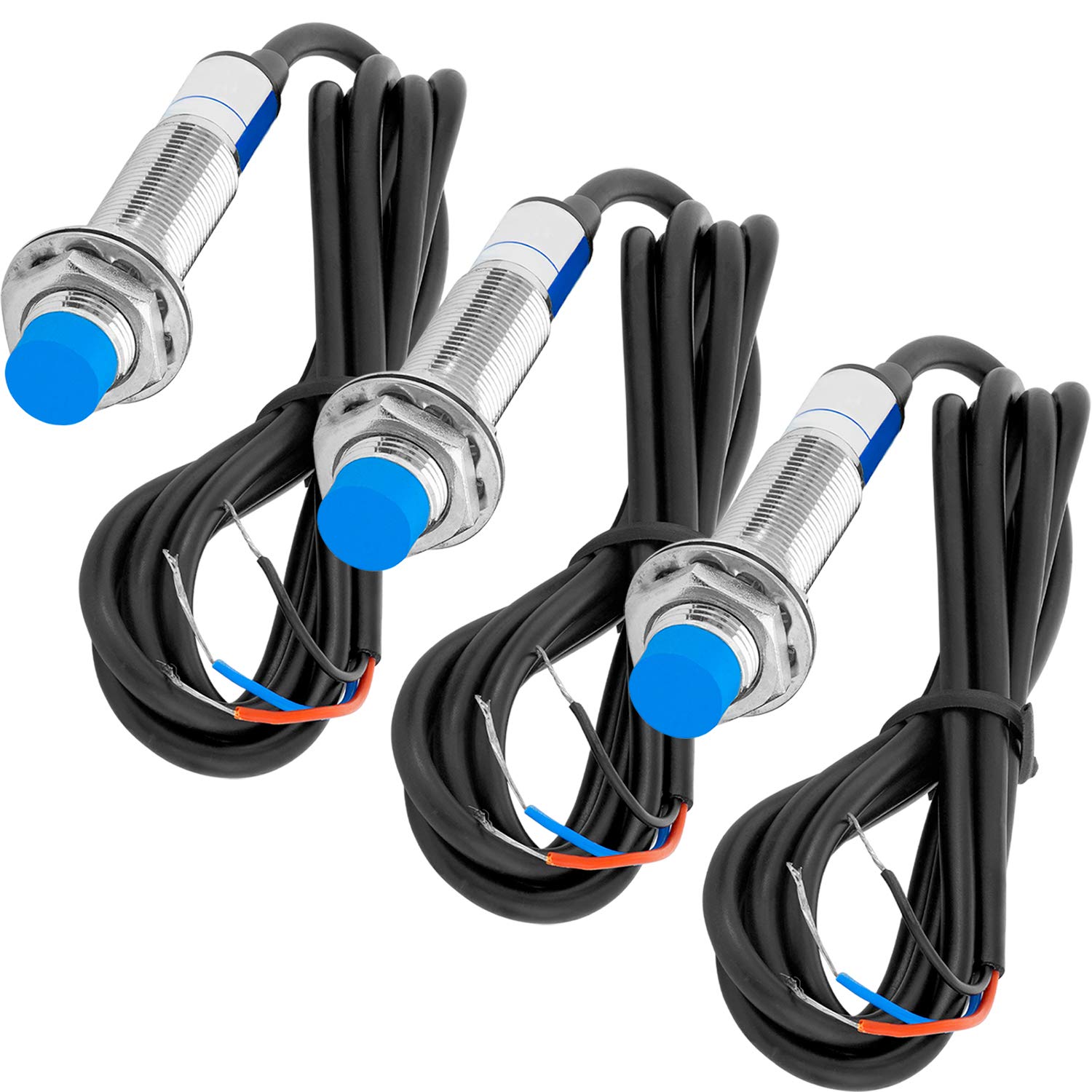 AZDelivery M12 LJ12A3-4-Z/BX Inductive Proximity Sensor 12mm Switch Detector 300mA 6-36 VDC 5V NPN Normally Open (NO) 3 Wire compatible with Arduino (Pack of 3) Including E-Book!