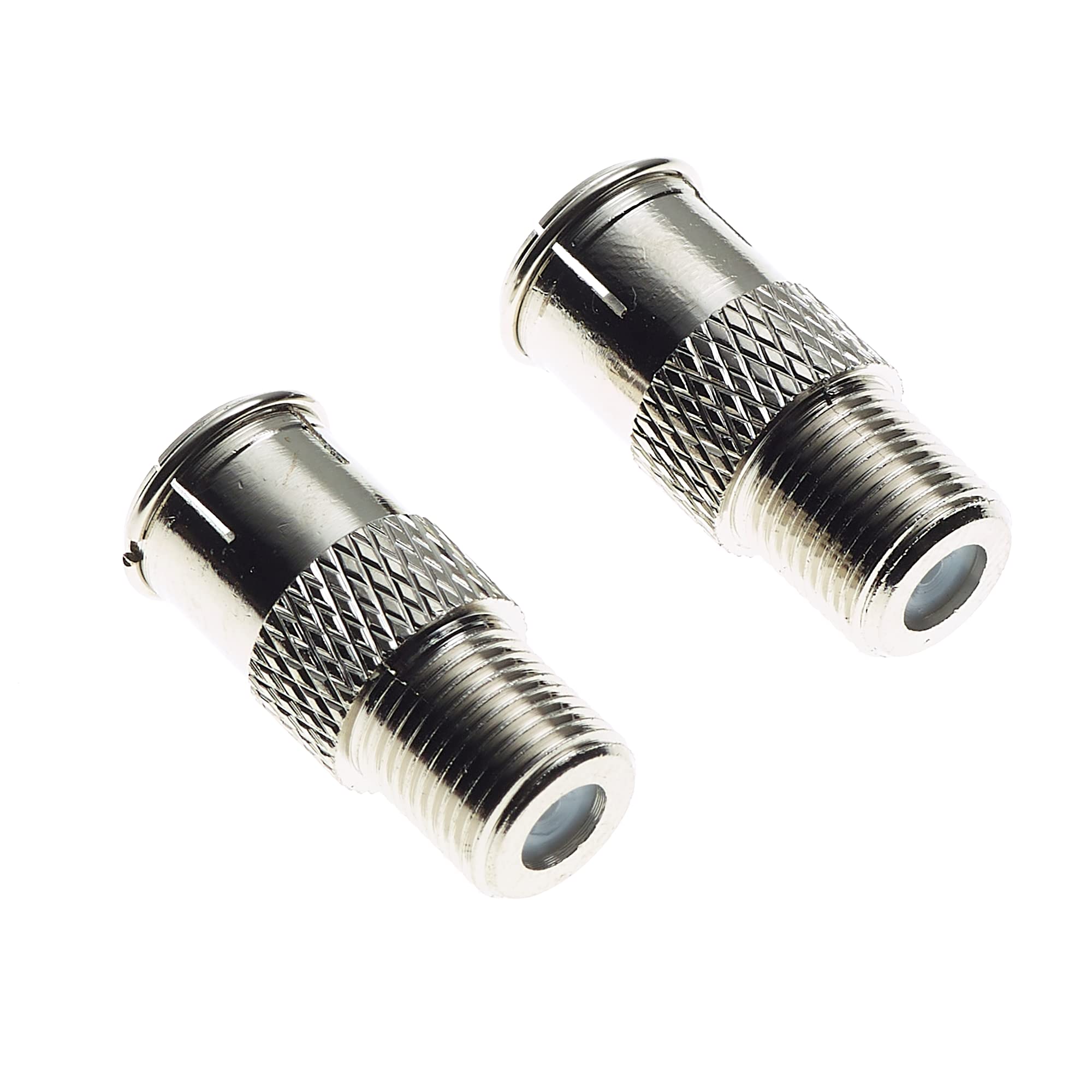 Keple F Type Female Socket To Male Plug Adaptor - Connector Adapter For RG59 RG6 Coaxial Cables, Connector, Screw-On Installation - Pack Of 2 — image 1