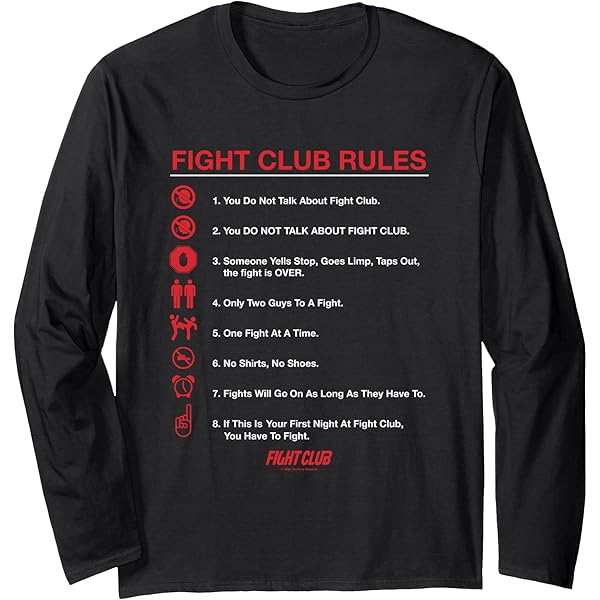 Amazon.com: Womens Fight Club Iconic List Rules Big Chest Text