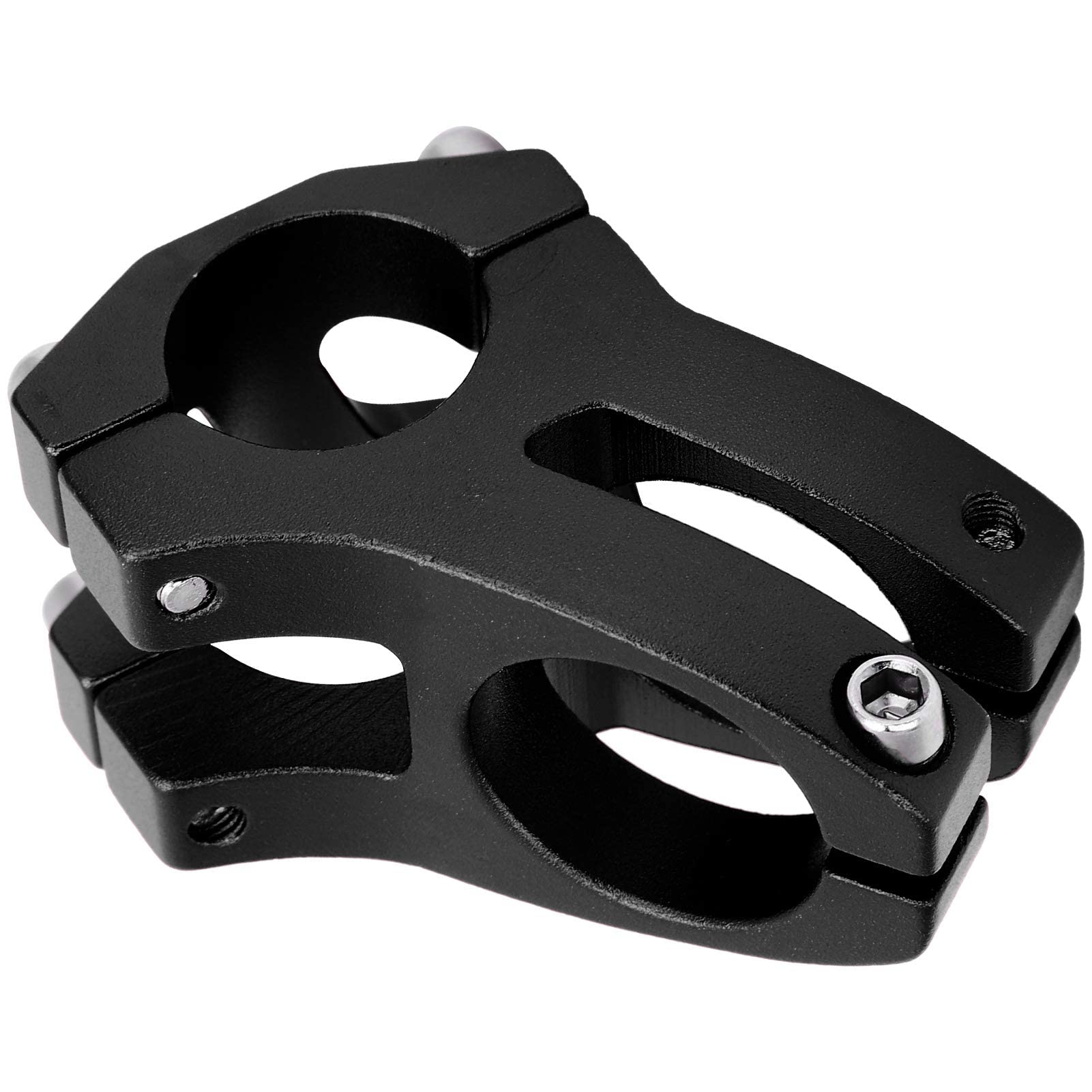 Aluminum Alloy Bike Stem 25.4x35MM Aluminum Alloy Hollow Bike Handlebar Riser Adapter for Mountain Bike(black)