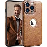 SOUTEM PU Leather Case for iPhone 14 Pro Max,Full Camera Lens Protection Cover,PU Leather Slim Luxury Business Non-Slip Grip Rugged Shockproof Full Body Protective Case for iPhone 14 Pro Max(Brown)